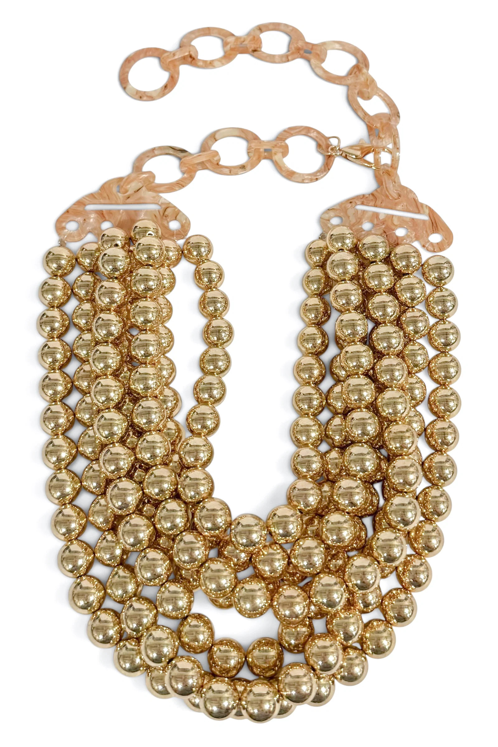 TWT® Laura Gold Smooth Bead 7 Strand Necklace | The Willow Tree