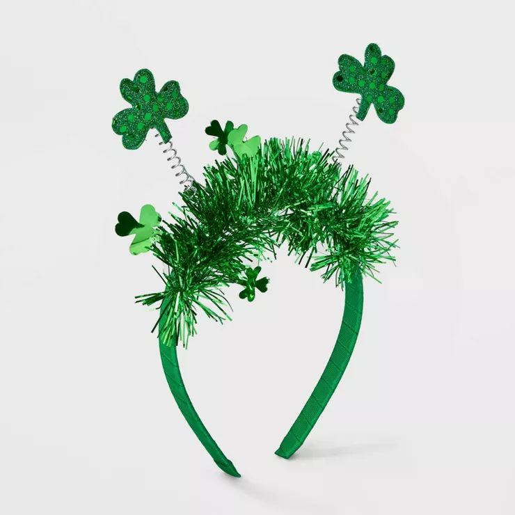 Shamrock and Tinsel Crown Headband - Green | Target