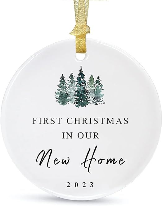 First Christmas in Our New Home 2023 Christmas Ornaments Christmas Tree Decorations Two-Side Prin... | Amazon (US)
