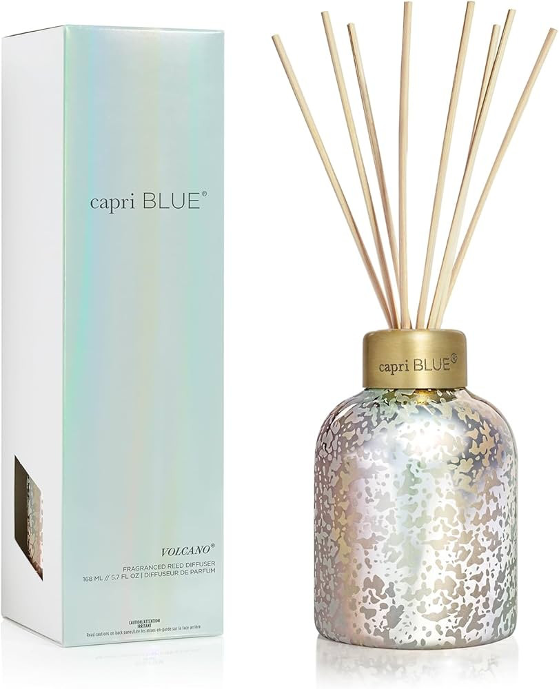 Capri Blue Reed Diffuser - Reed Diffuser Set Includes Scented Oil, Sticks, and Mercury Iridescent... | Amazon (US)
