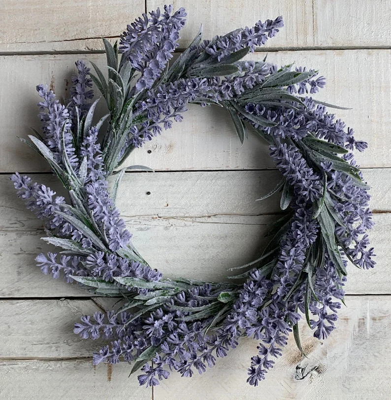 Farmhouse Decor, Lavender Wreath, Lavendar Wreath, Mini Wreath, Summer Wreath, Accent Wreath,Farm... | Etsy (US)