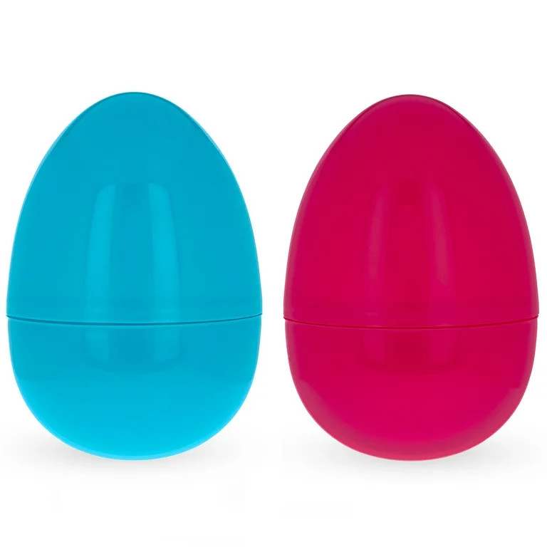 Set of 2 Pink and Blue Giant Jumbo Size Fillable Plastic Easter Eggs, 10 Inches | Walmart (US)