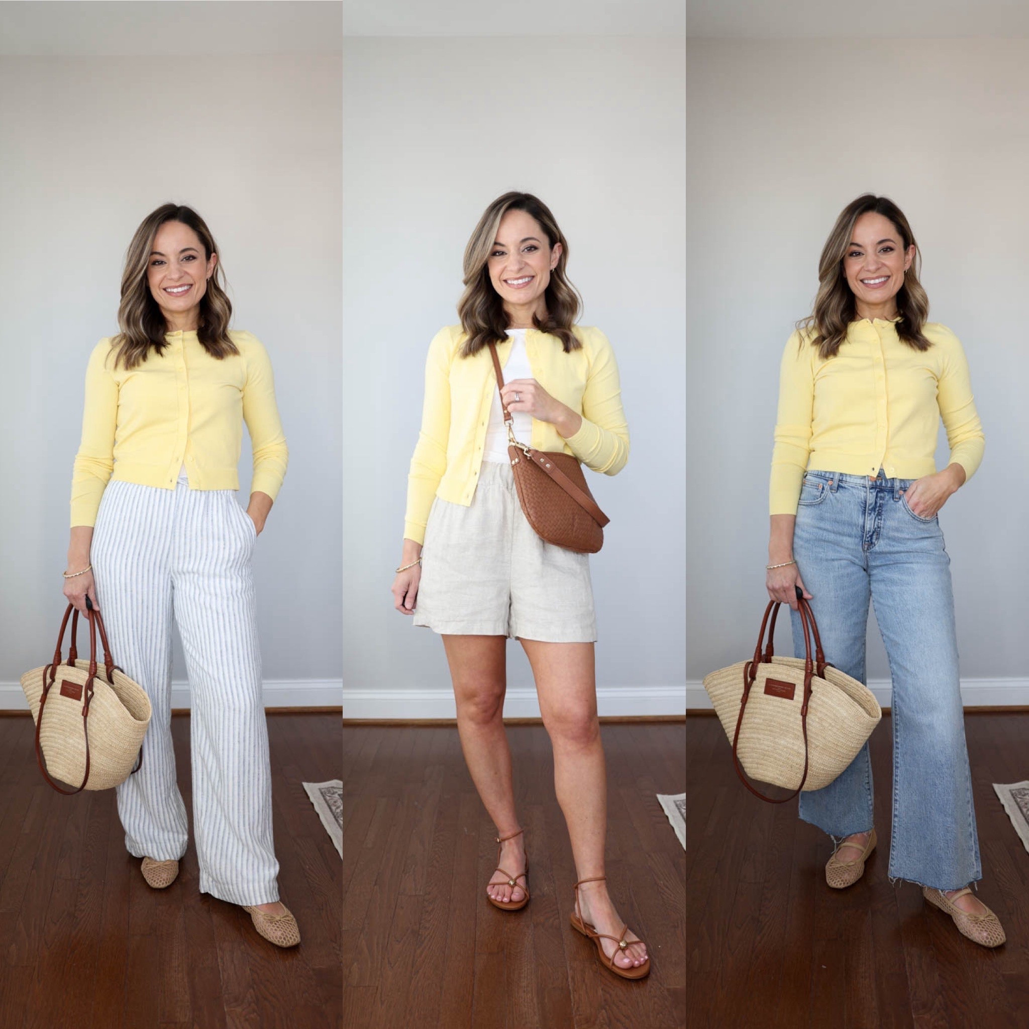 The Jackie cardigan is 40% off! I not only love the color, I love the fit. Very petite friendly. 

It is stretchy and a little snug, I suggest sizing up. 

Cardigan: xxs (could also go with xs) 
Pants (Abercrombie): petite xxs 
Shorts (J.Crew): xxs
Jeans (J.Crew Factory): 24 classic (not petite) 
White t shirt (Quince): xs 

My measurements for reference: I’m 4’10” and 105lbs. My bust, waist, and hip measurement is 32”, 24”, and 36”.

#LTKPetite #LTKSaleAlert