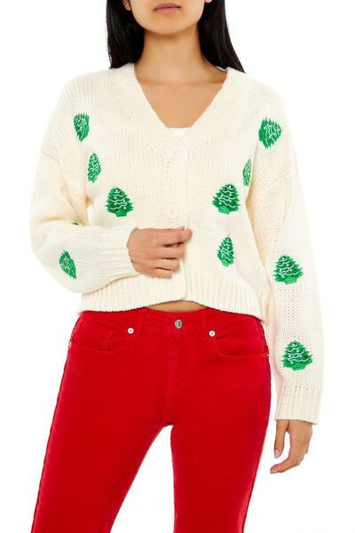 Christmas Tree Cardigan Sweater | Forever 21