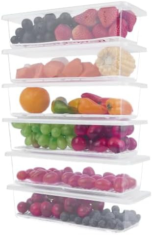 Vtopmart Food Storage Containers for Fridge, 6Pack 1.5L Fridge Organizer with Removable Drain Pla... | Amazon (US)