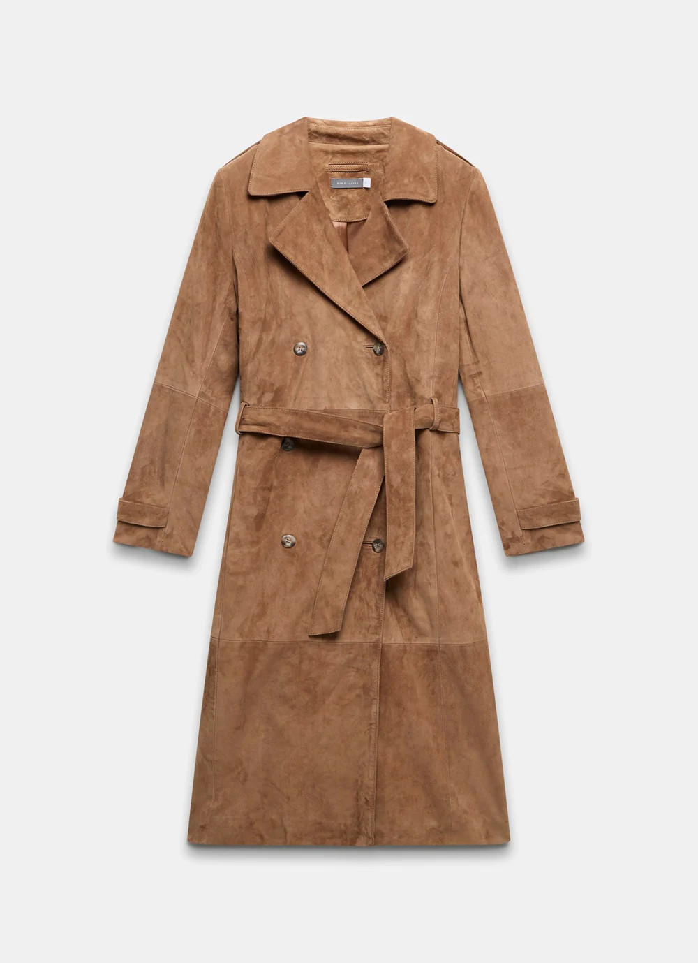 Tan Suede Trench Coat | Mint Velvet