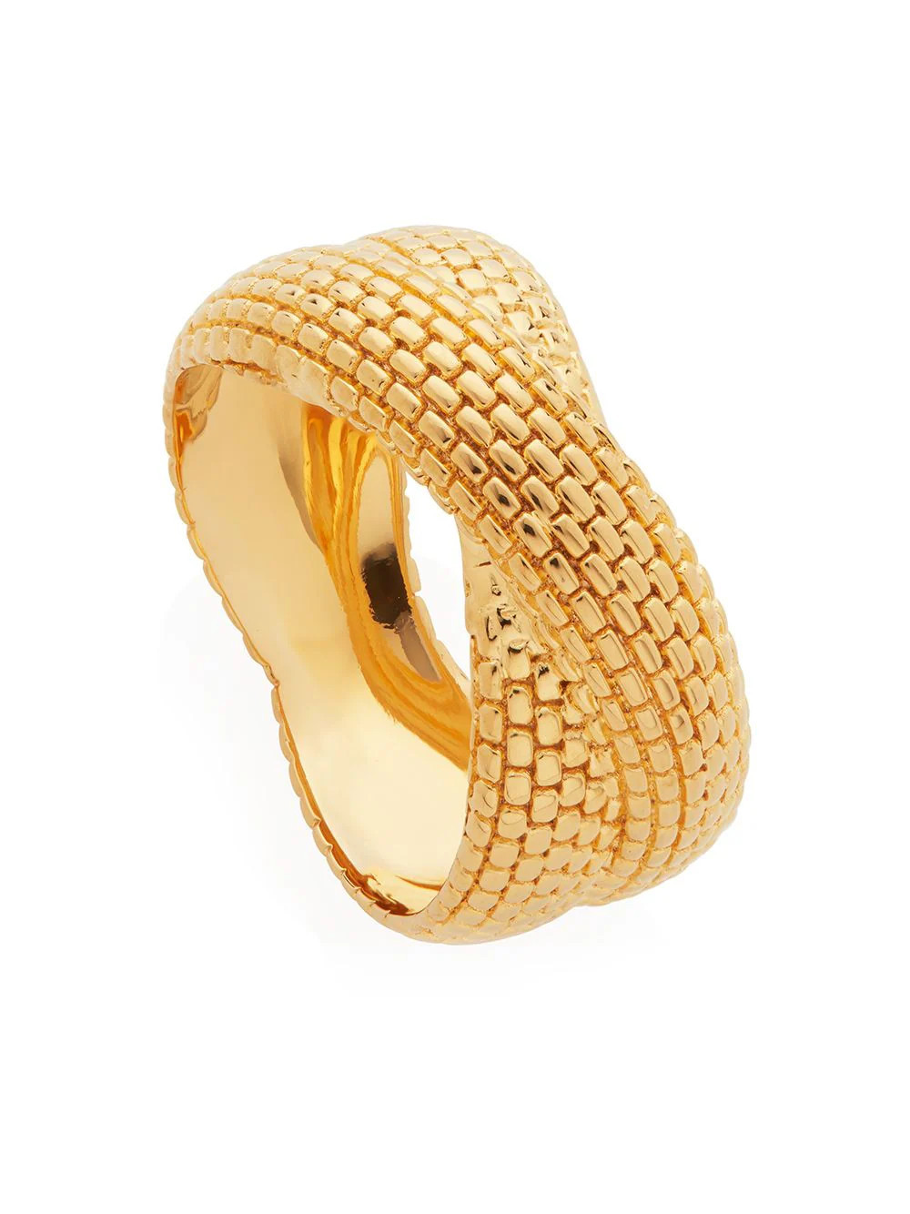 Monica Vinader woven cross ring - Gold | Farfetch Global
