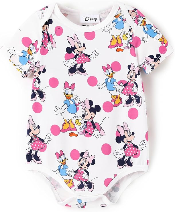 Disney Stitch Princess Marvel Spiderman Mickey and Friends Baby Girls Clothes Snap Bodysuit for N... | Amazon (US)
