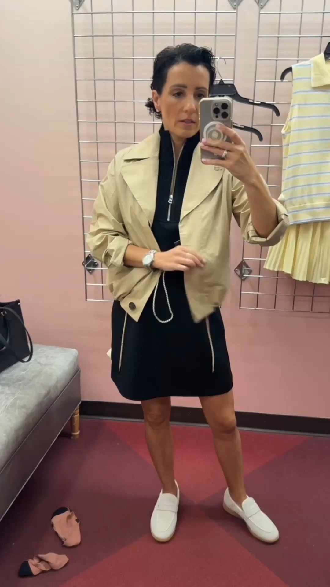 This is my kind of fall outfit: comfortable, classic and ready for wherever the day takes me. I love the sporty black dress layered with a cropped trench, then finished with white loafers for a little contrast. It’s the perfect formula for those early fall days when the calendar says fall but the weather hasn’t caught up yet.

black dress outfit, cropped trench jacket, fall outfit ideas, early fall outfit, white loafers, transitional fall style, casual fall outfit, women over 50 style, fall layering, stylewitheugenia

#LTKootd #LTKOver40 #LTKSeasonal