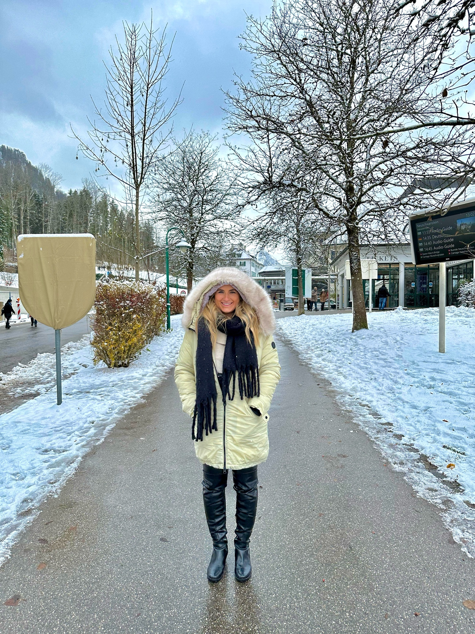 Winter Wonderland - staying warm up in the German mountains in this faux fur winter jacket - made entirely with recycled materials. Can find at Saks, it runs large. I’m wearing a size Medium and is currently on Sale!!

#LTKsalealert #LTKSeasonal #LTKtravel