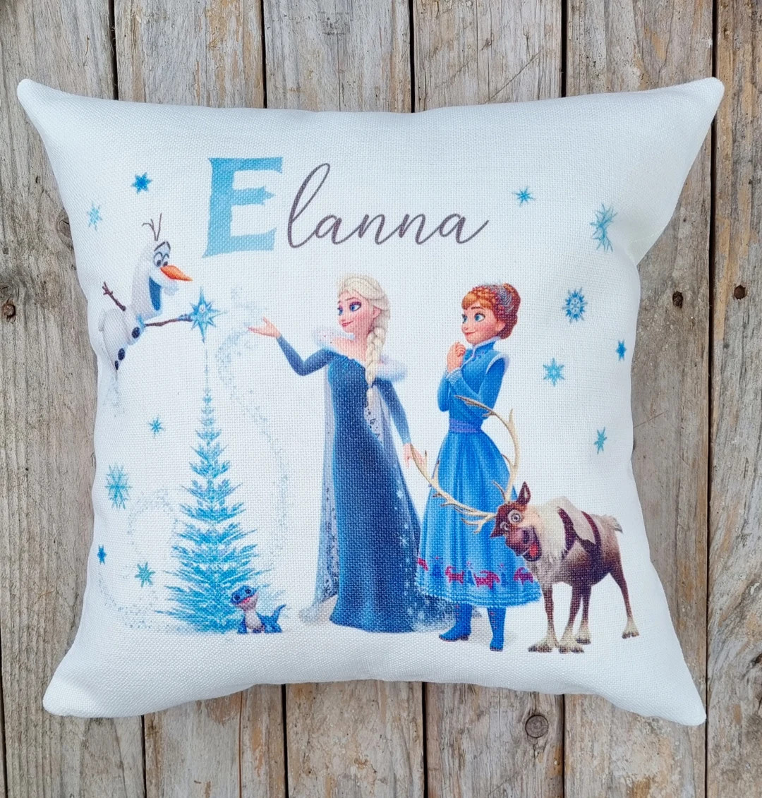 Frozen 2, Elsa & Anna personalised Cushion/pillow.  Frozen gift/ birthday gift with, home bedroom... | Etsy (US)