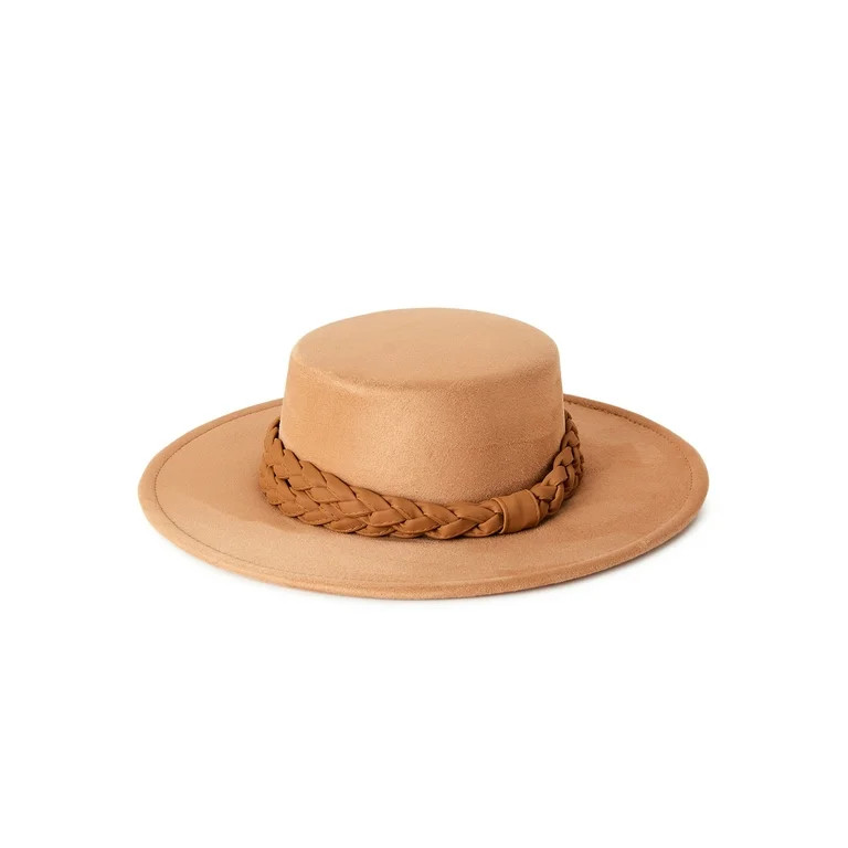 Time and Tru Boater Hat with Braided Trim | Walmart (US)