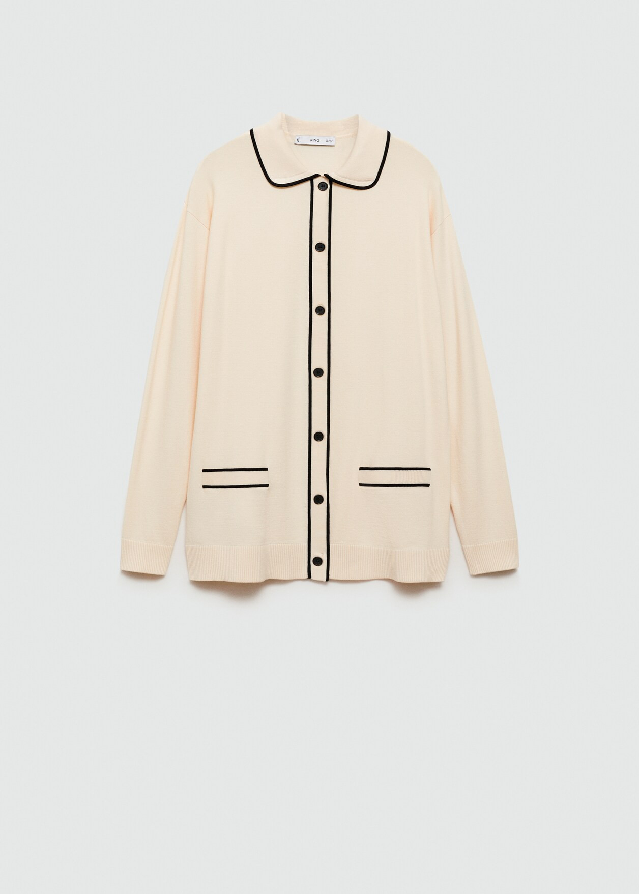 Oversized cardigan with contrasting trims | MANGO (UK)