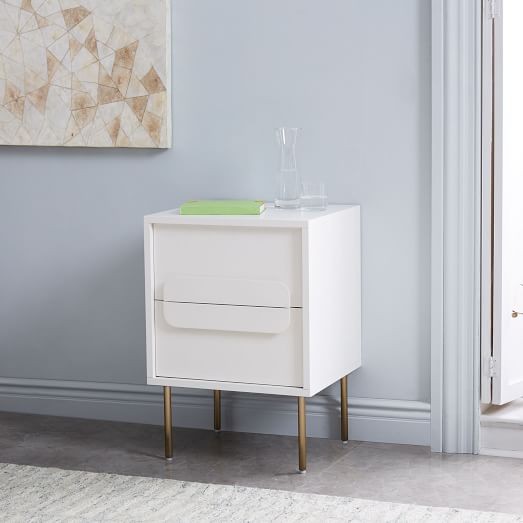 Gemini Nightstand - White Lacquer | West Elm (US)