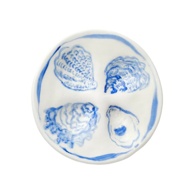 Blue Small Oyster Plate | Cailini Coastal
