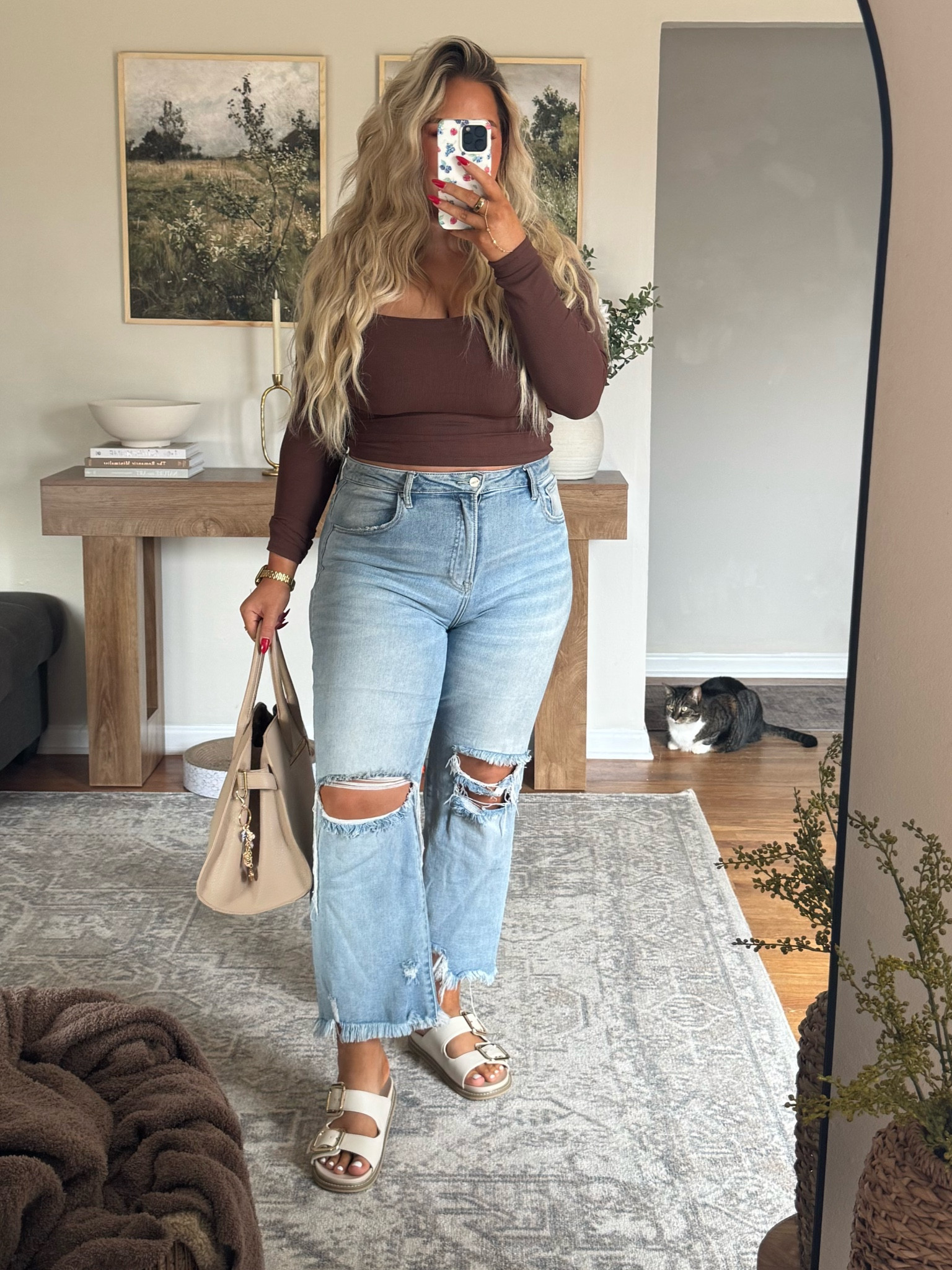 TOP IS KLASSY NETWORK (2x)
JEANS ARE OLD FROM A BOUTIQUE (linked similiar)
SHOES TTS 
BAG FROM MARSHALLS

#LTKStyleTip #LTKFindsUnder50 #LTKMidsize