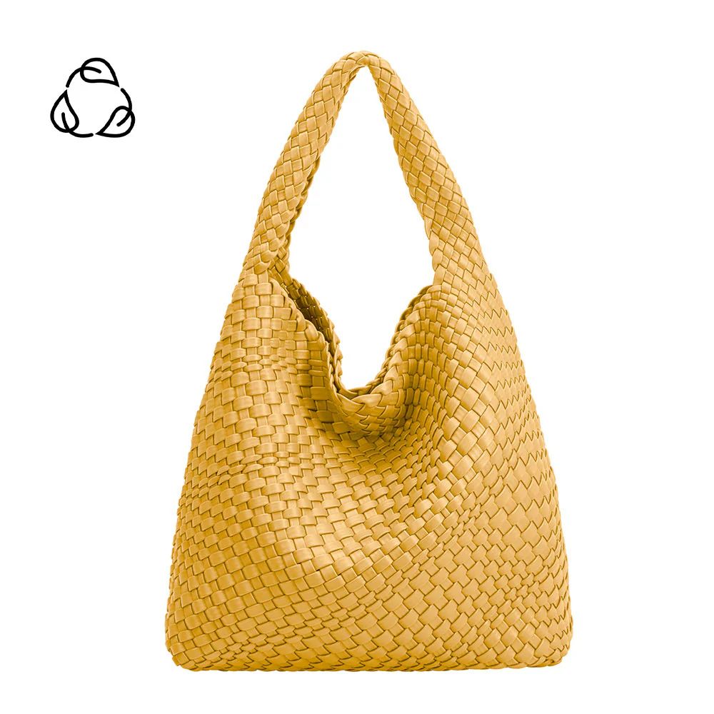 Yellow Johanna Large Recycled Vegan Leather Shoulder Bag | Melie Bianco | Melie Bianco