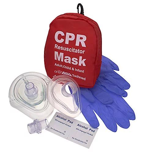 First Aid CPR Rescue Mask for Adult, Child, Infant Pocket Resuscitator, â€” with Case, Glove... | Walmart (US)