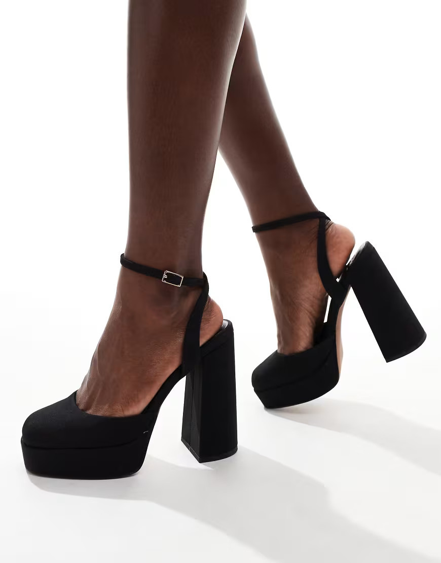 ASOS DESIGN Pressure platform high heel shoes in black | ASOS (Global)
