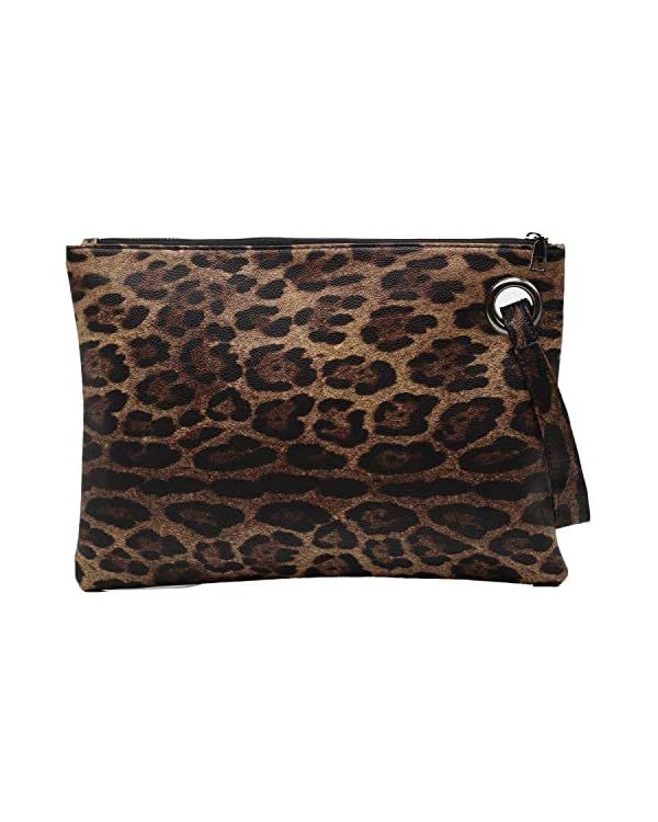 Kitty Women Oversized Clutch Bag Large PU Leather Pouch Evening Handbags Envelope Purse with Wris... | Amazon (UK)