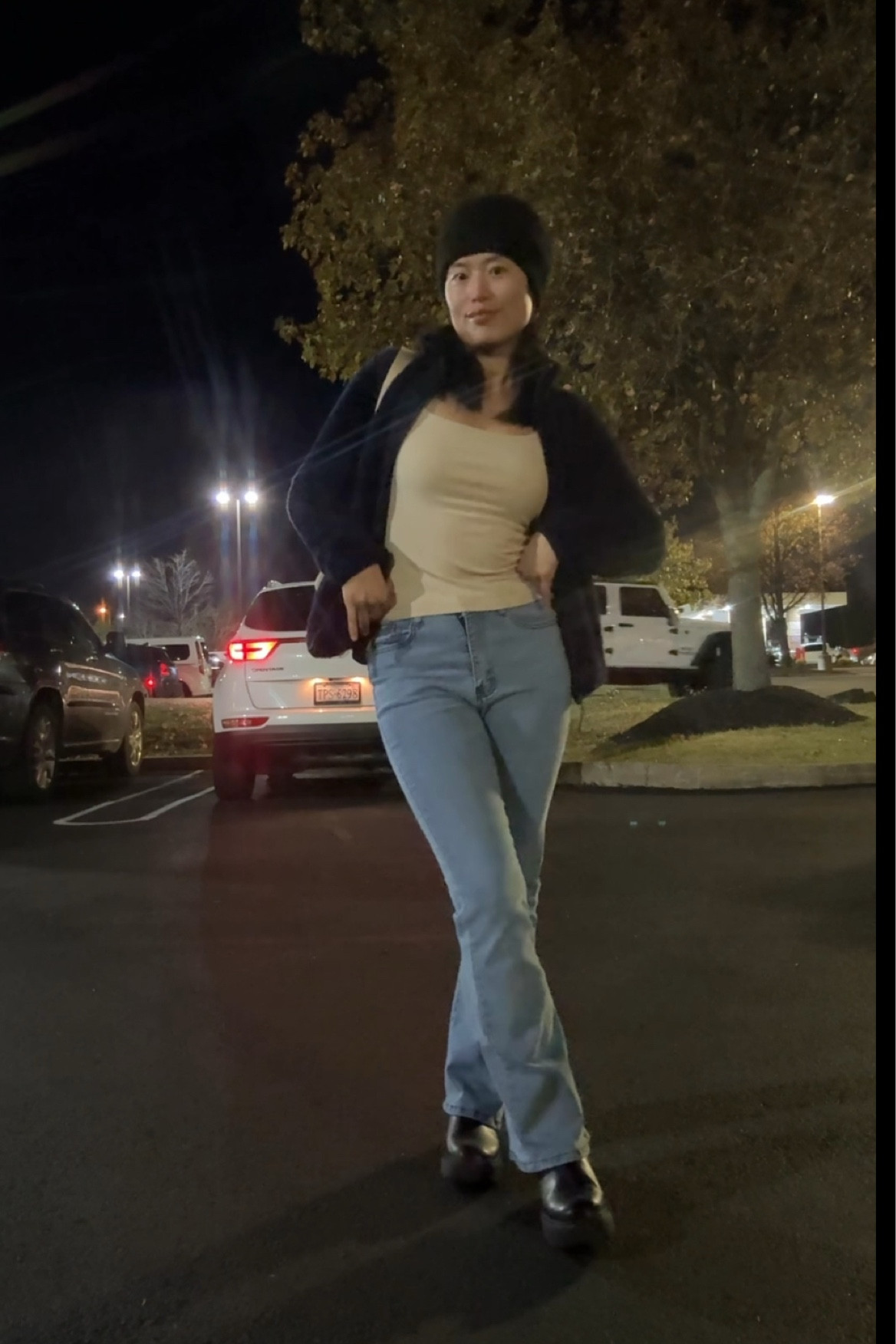 Cold season easy outfit inspo! Puff jacket, flare jeans, black boots, and hat style

#LTKWatchNow #LTKSeasonal #LTKHoliday