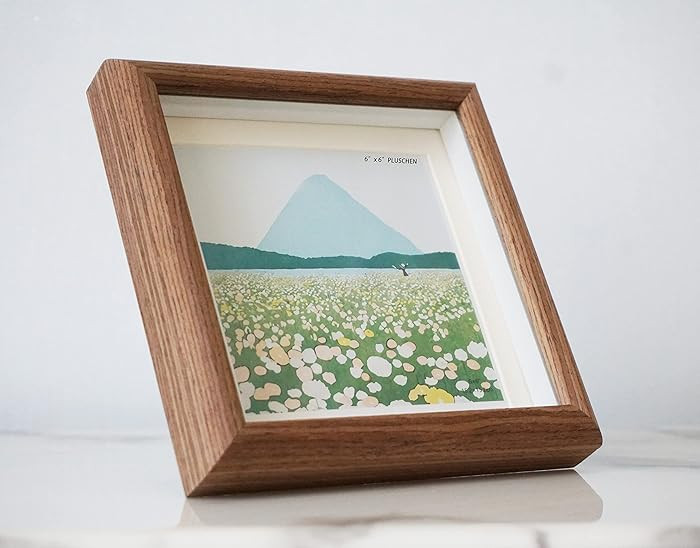 6X6 Wooden Picture Frame with 4.5x4.5 mat, 6x6 Square Picture Frame with Glass, For Wall and Desk... | Amazon (US)