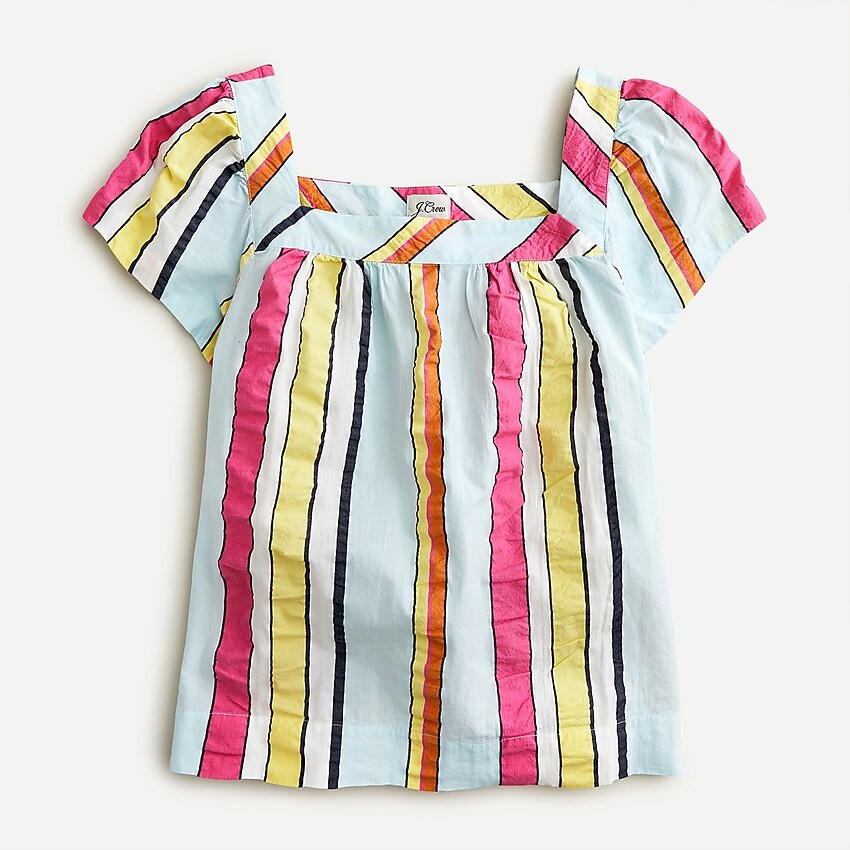 Square-neck top in seersucker ribbons | J. Crew US