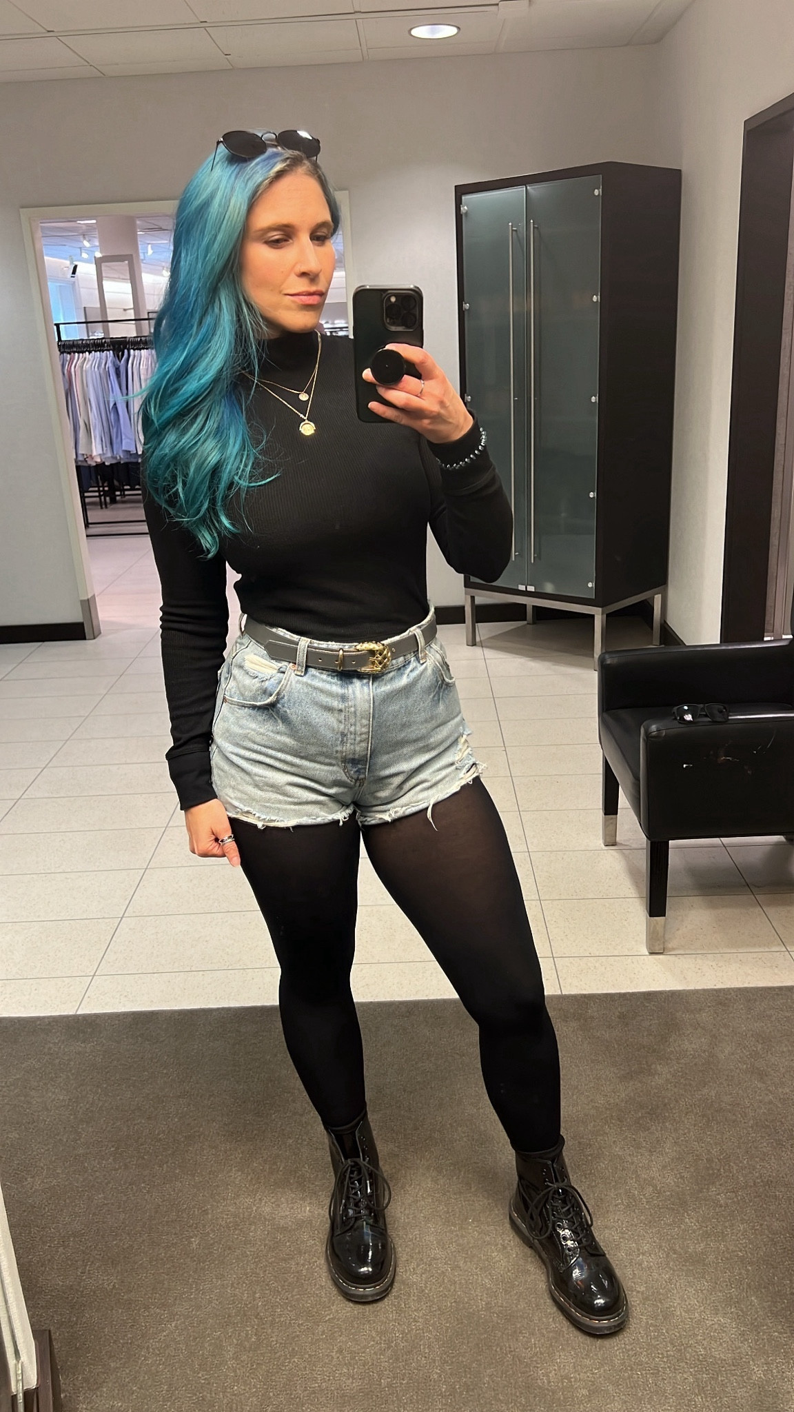 Black turtleneck outfit idea, shorts with tights outfit idea, casual fall outfit, casual winter outfit, winter concert outfit 

#LTKSeasonal