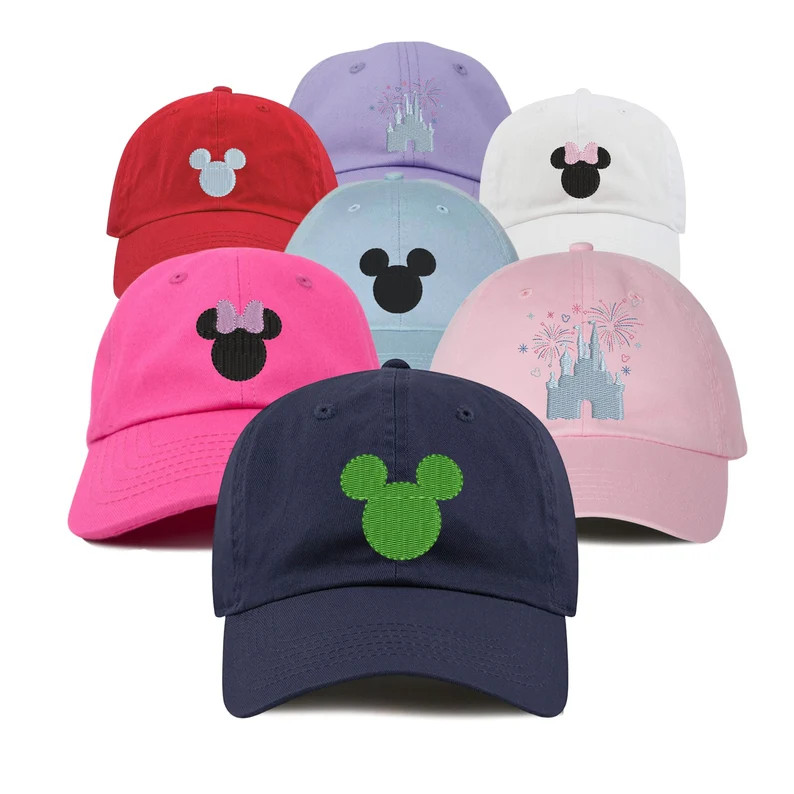 Kids Mickey, Minnie or Castle Embroidered Monogrammed Hat for Babies, Toddlers and Kids, Personal... | Etsy (US)