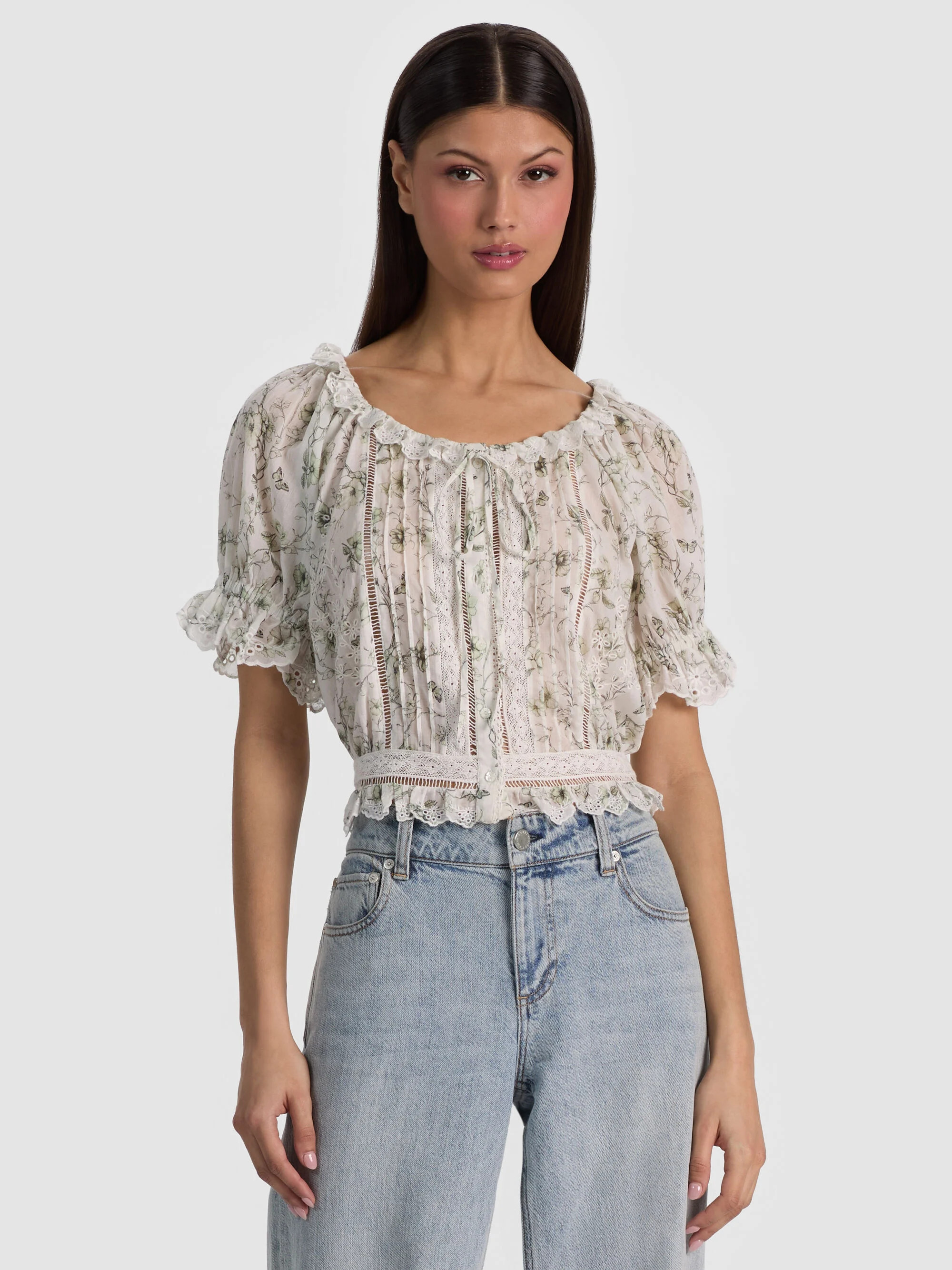 MCLAINE PUFF SLEEVE BLOUSE | Alice + Olivia