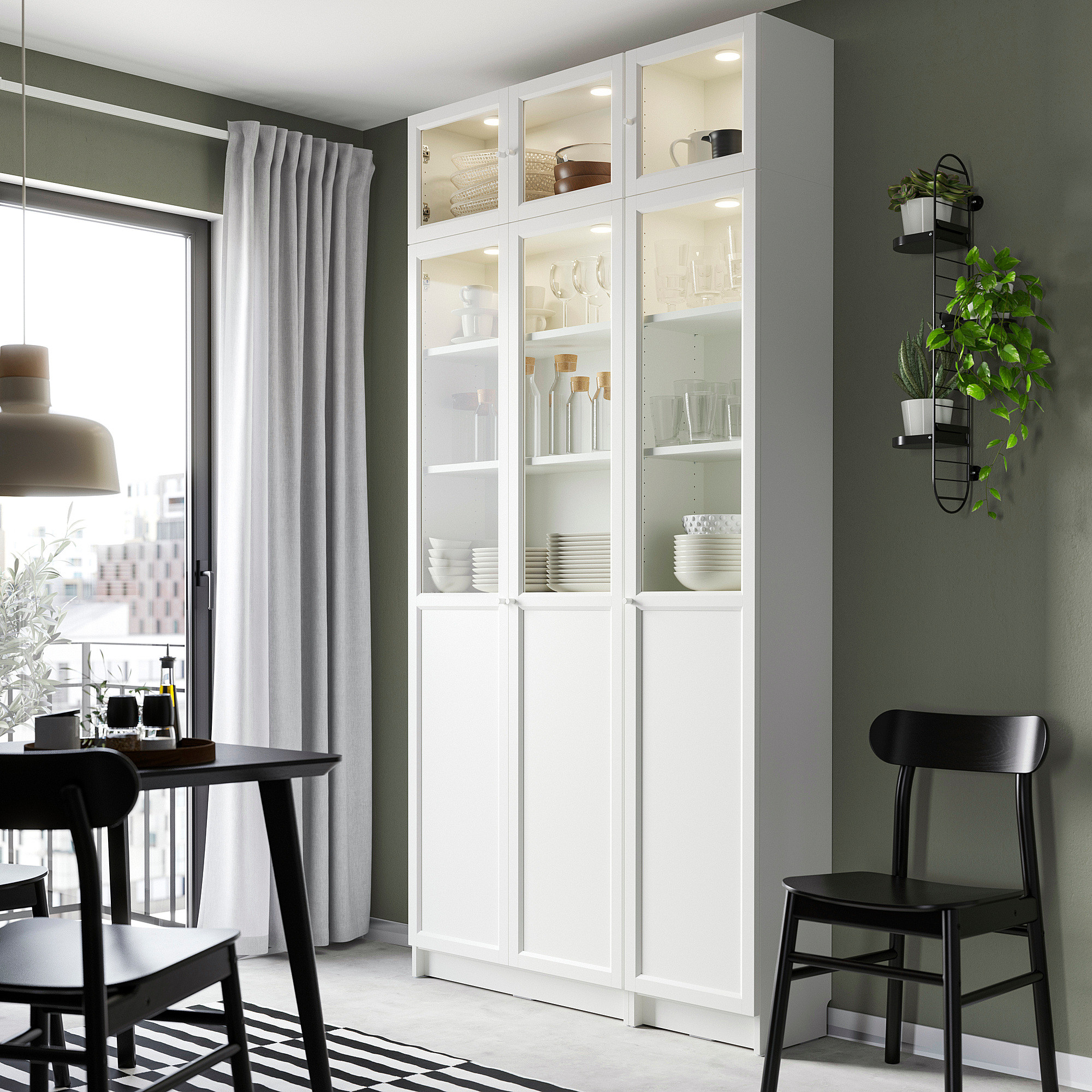 IKEA BILLY / OXBERG bookcase, white/glass, 47 1/4x11 3/4x93 1/4 | IKEA US