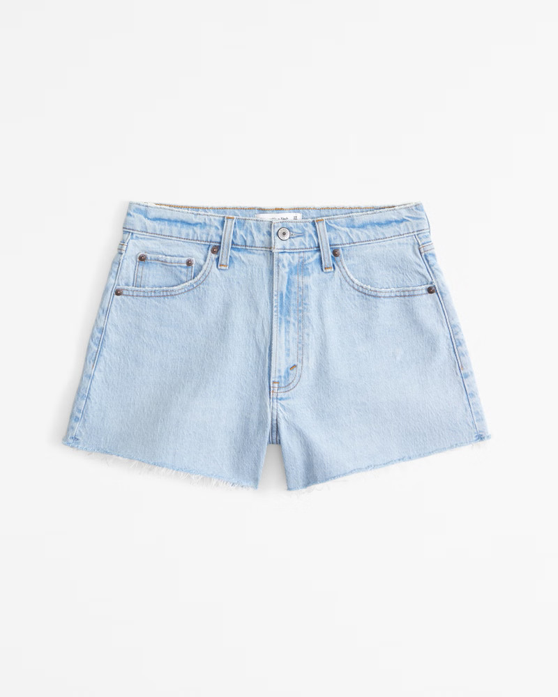Abercrombie & Fitch Women's Curve Love High Rise 90s Cutoff Short in Light - Size 36 | Abercrombie & Fitch (US)