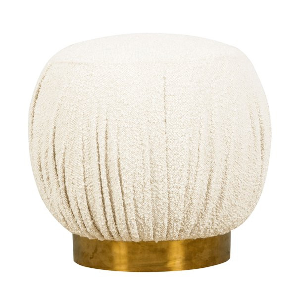 TOV Furniture Tulip Bouclé Ottoman With Gold Base - Walmart.com | Walmart (US)