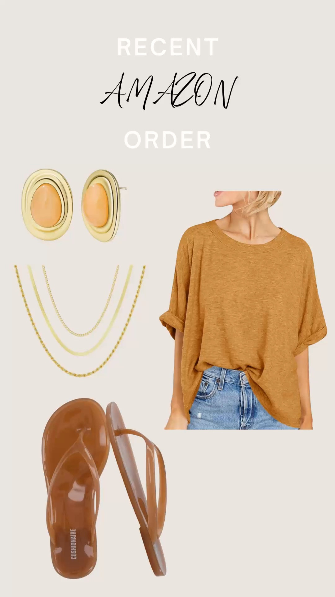 My recent Amazon order🌞🧡☀️ love a good basic tee for under $15 and these jelly flip flops were only $30 — designer look alike for a fraction of the price 😎 #amazonfashion

#LTKootd #LTKSeasonal #LTKdayinmylife