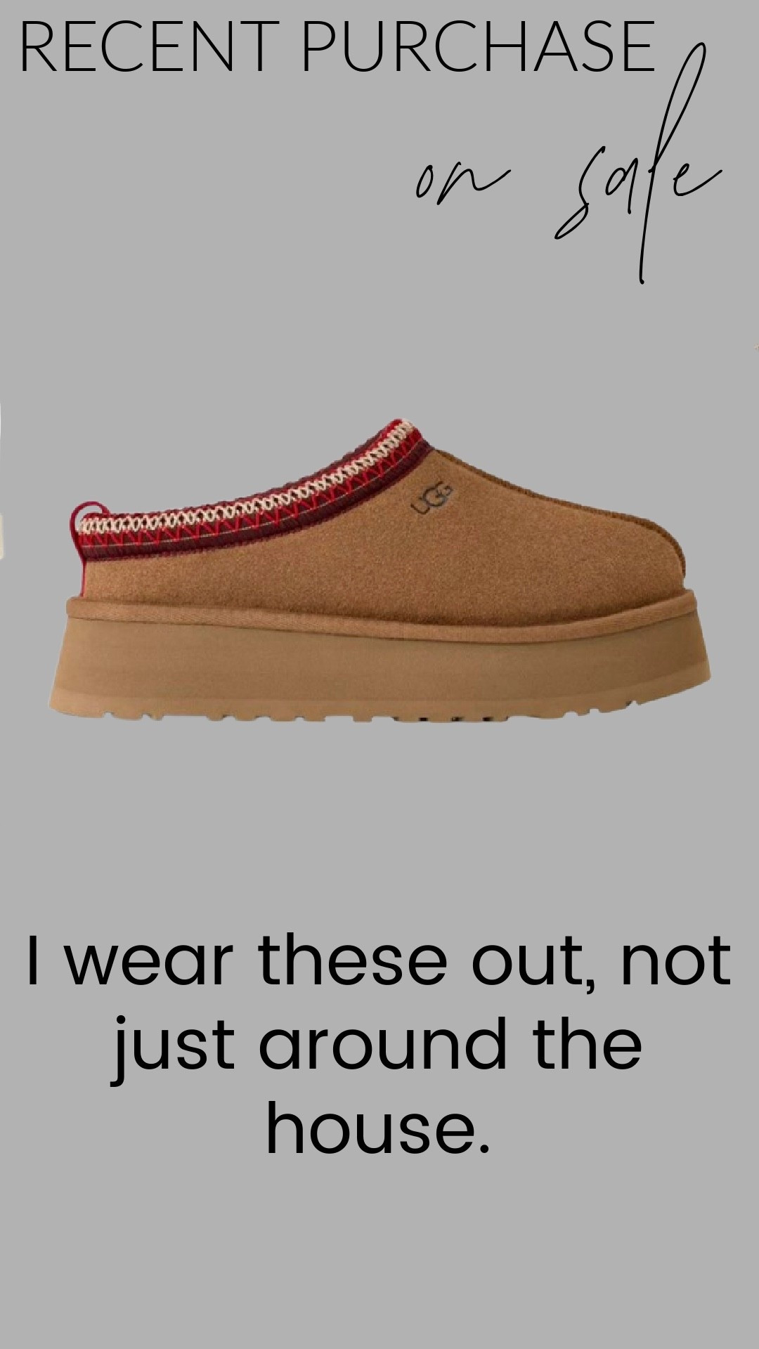 Recent purchase I’m wearing on repeat — and yes, I wear these out.
Cozy enough for home, cute enough for errands. These have quickly become my everyday slip-ons, and they’re currently on sale. If you’ve been wanting an easy, comfortable shoe you can actually leave the house in, these are it.

Linked here before they sell out.

(From UGG)


#LTKSaleAlert #LTKOver40 #LTKGiftGuide