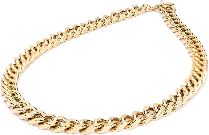 2020 NEW 18K Gold Plated Dainty Paperclip Link Chunky Chain Necklace Stainless Steel Oval Rectang... | Amazon (US)