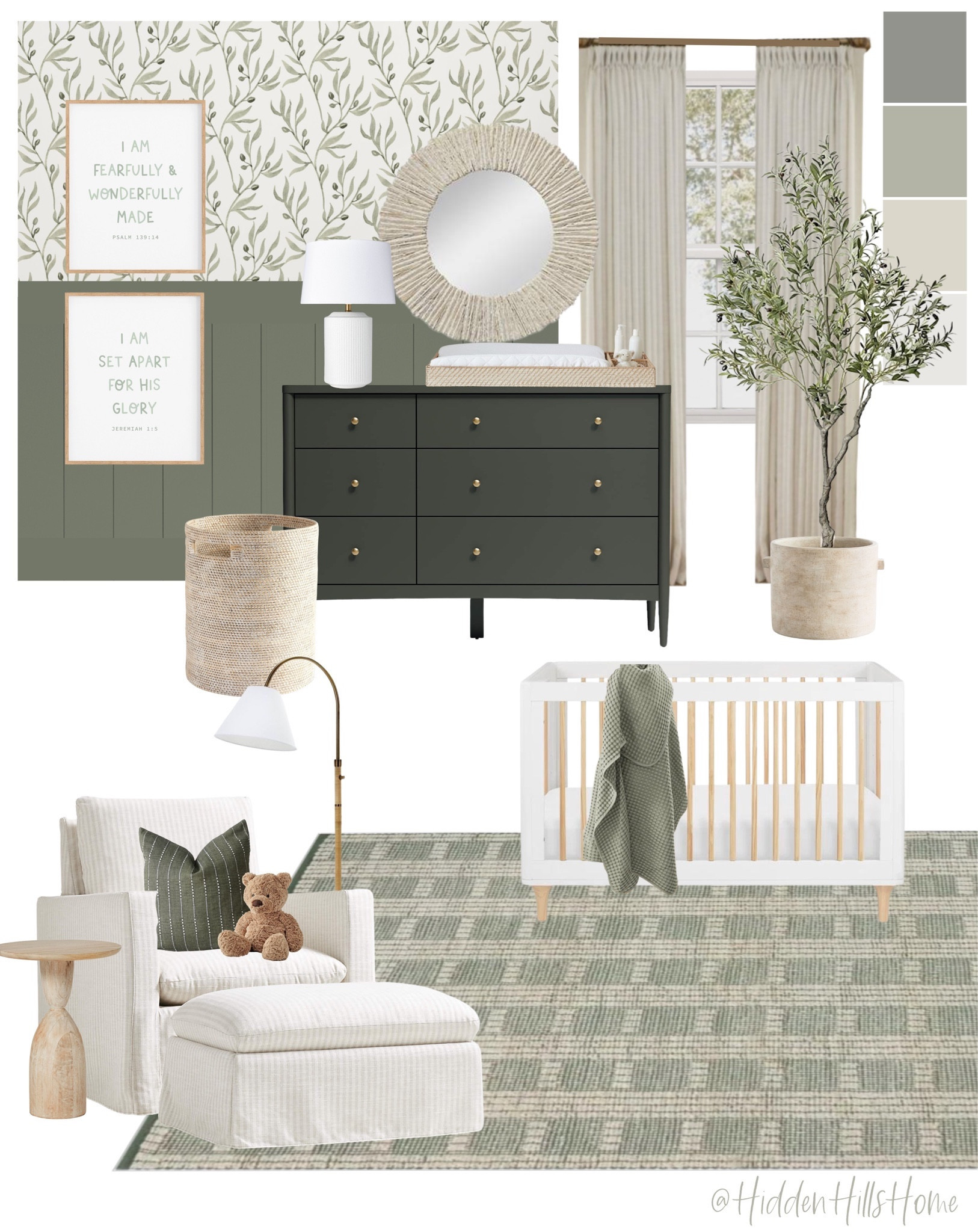 Nursery decor, nursery mood board, baby’s room decor ideas, nursery design, green nursery decor, gender neutral nursery #nursery

Paint color is SW Dried Thyme

#LTKhome #LTKbaby #LTKsalealert