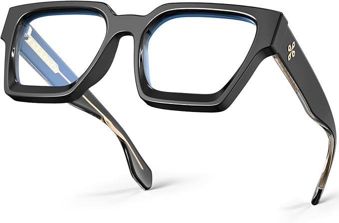 VISOONE Enhanced Version Rectangle Chic Preppy Look Blue Light Blocking Glasses for Women Men RIV... | Amazon (US)