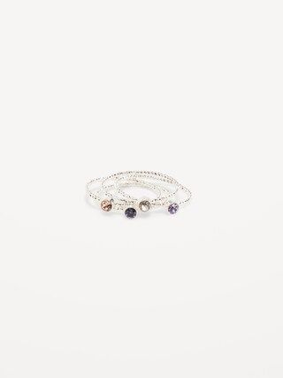 Silver-Plated Stone Ring 4-Pack for Women | Old Navy (US)