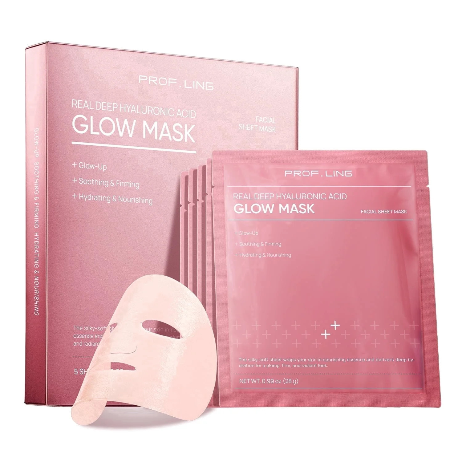 REAL DEEP Hyaluronic Acid Glow Mask 5 Count - Brightening Face Mask for Dull & Tired Skin, Antiox... | Walmart (US)