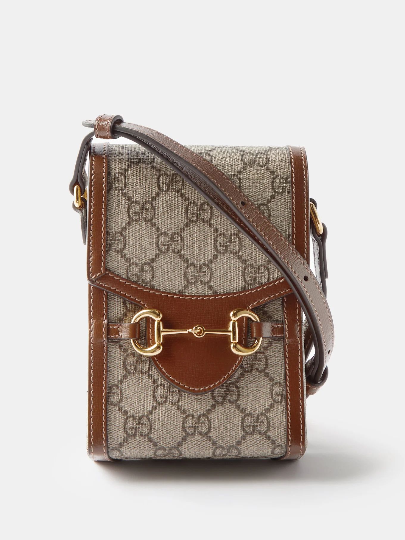 Horsebit 1955 small GG-canvas and leather bag | Gucci | Matches (US)