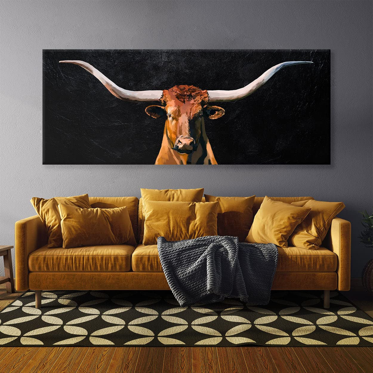Sense Canvas Texas Longhorn Canvas Art - Bull Cow Head Animal Home Decor Print Poster Painting La... | Amazon (US)