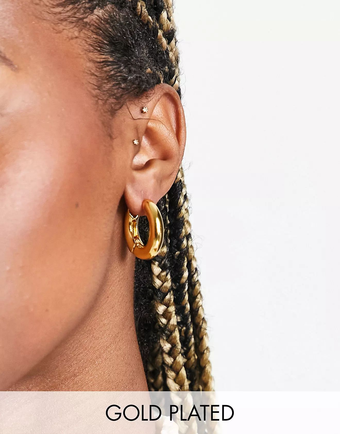 ASOS DESIGN 14k gold plated 20mm hinge hoop earrings | ASOS (Global)