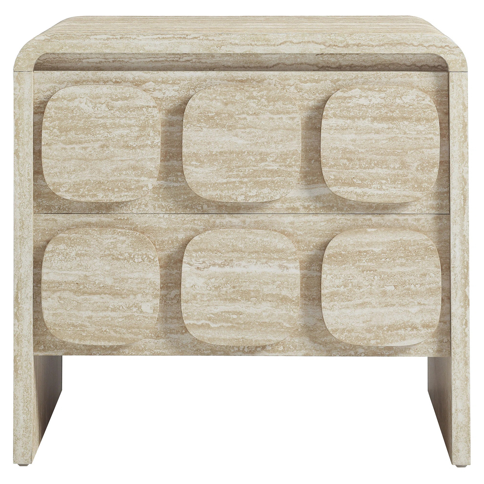 Toscana 2-Drawer Nightstand In Travertine | Wayfair North America