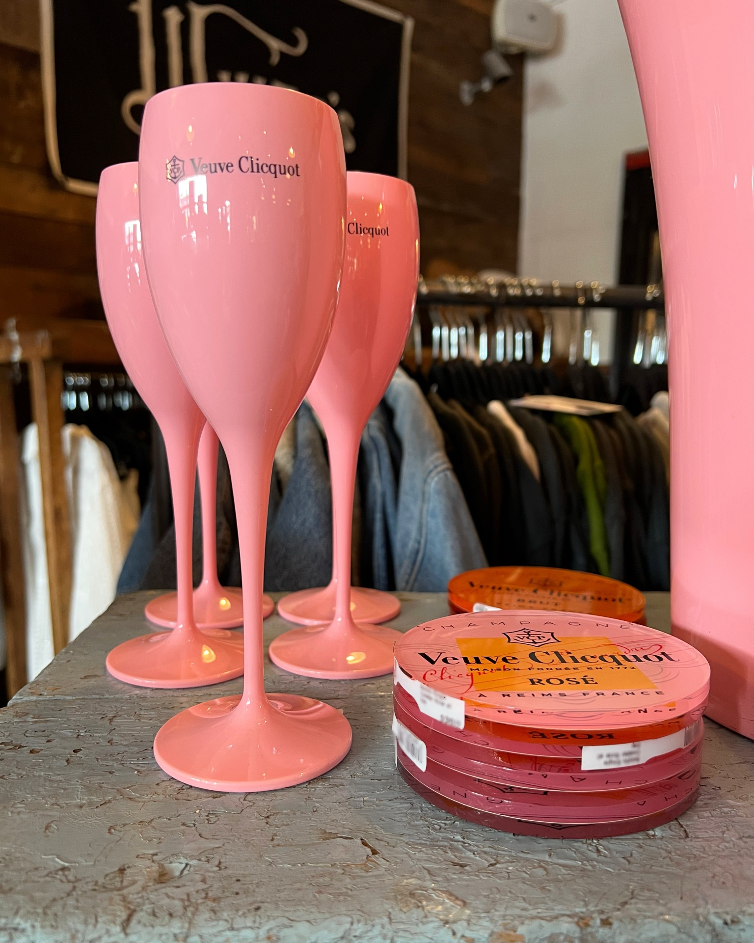 Veuve Clicquot Rose Champagne Glasses Pink Veuve Acrylic 