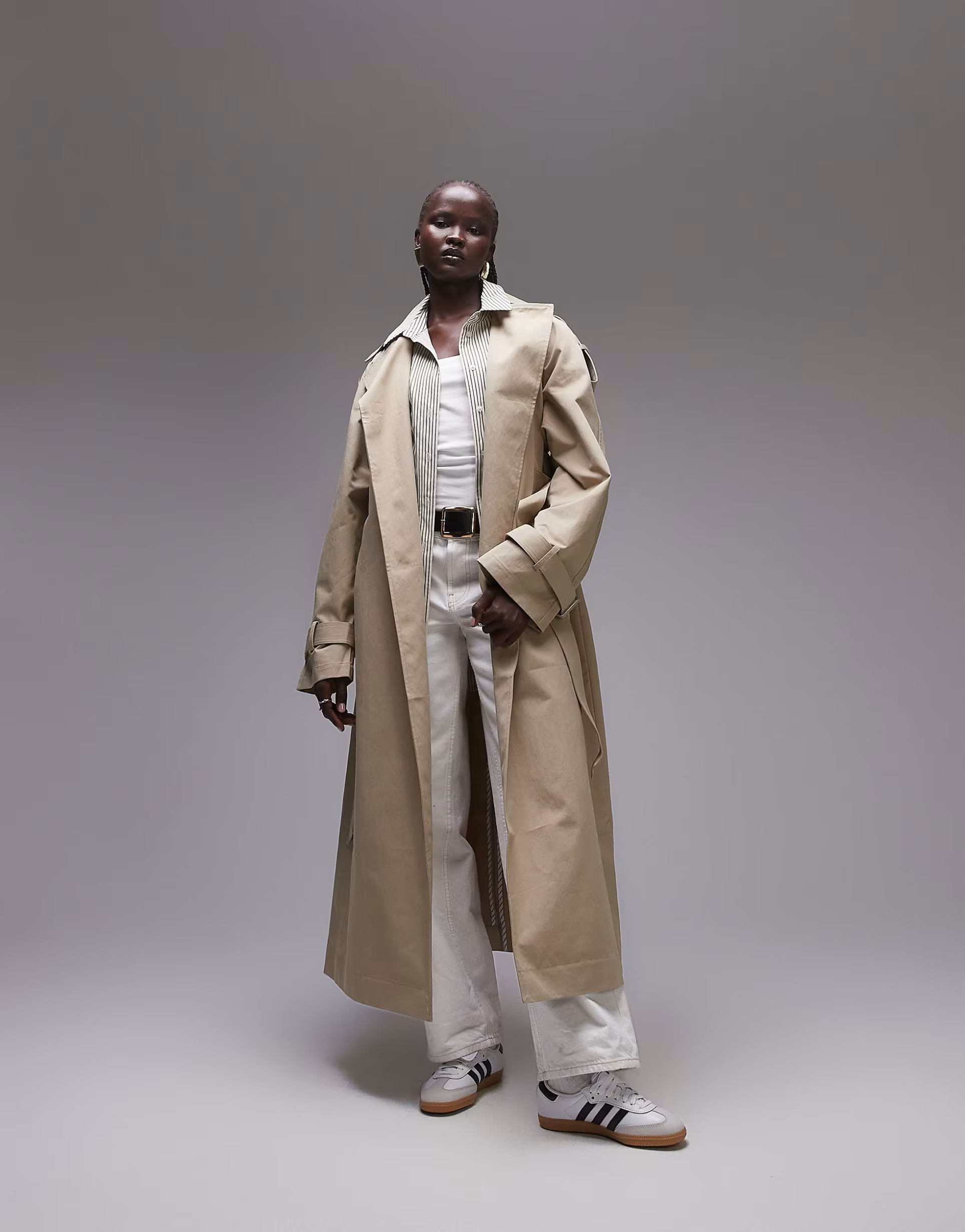 Topshop minimal trench coat in taupe | ASOS (Global)