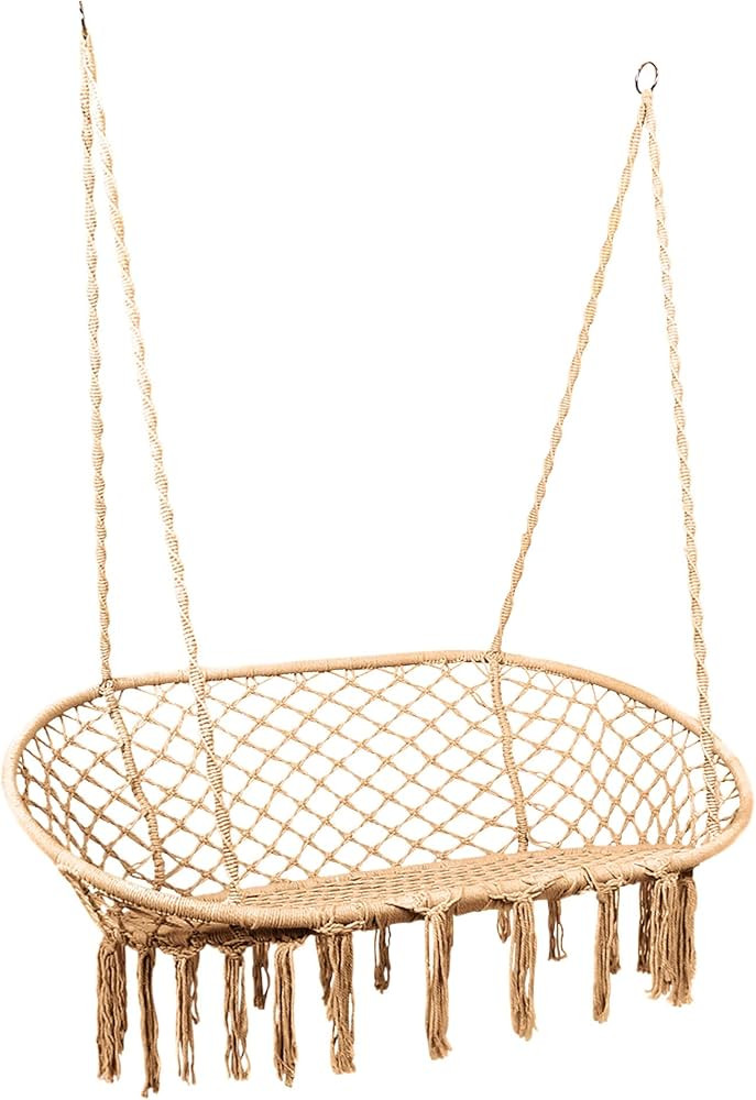 SereneLifeHome Hanging Rope Double Swing Chair, Hanging Hammock Bench, Macrame Hanging Chair, 530... | Amazon (US)