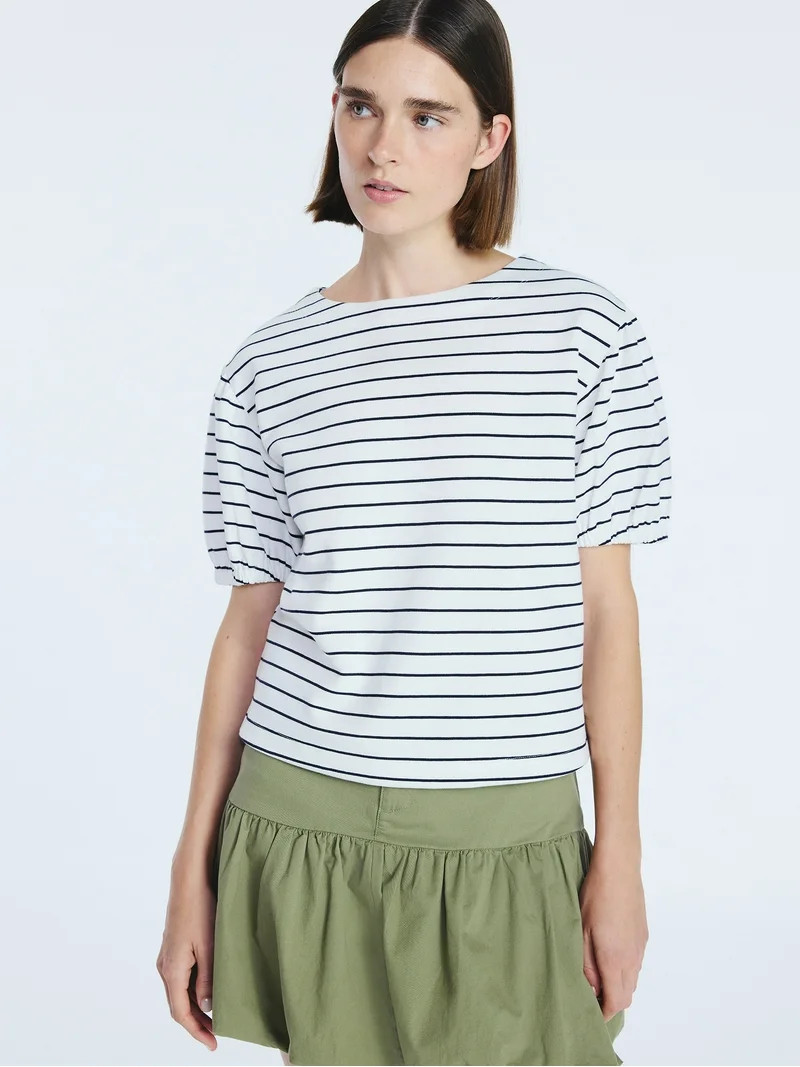 Free Assembly Women's Puff Sleeve Tee, Sizes XS-XXL | Walmart (US)