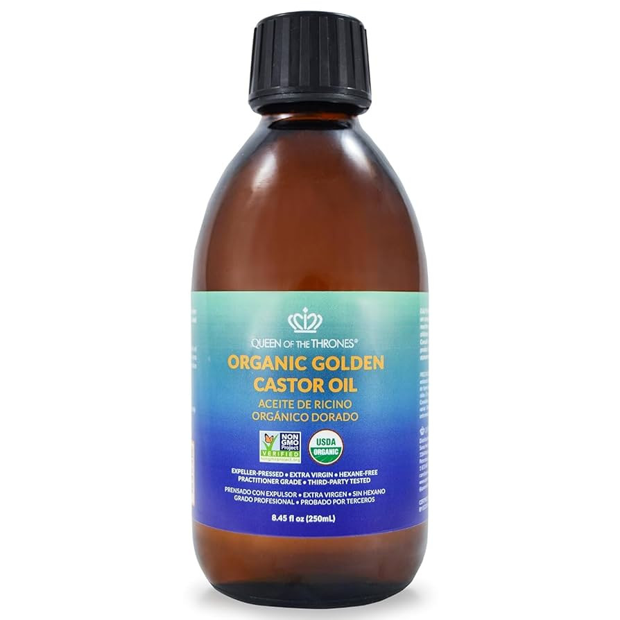 QUEEN OF THE THRONES Organic Golden Castor Oil - | 100% Pure & Expeller-Pressed for Hair, Skin & ... | Amazon (US)