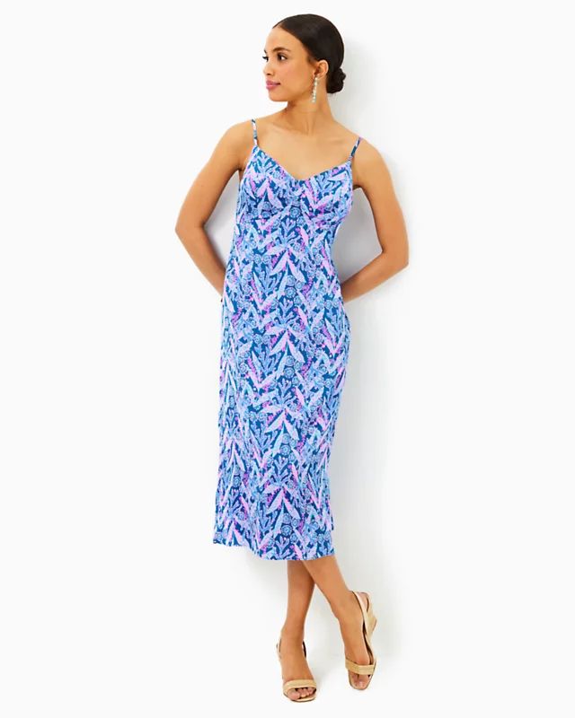 Keana Satin Midi Slip Dress | Lilly Pulitzer | Lilly Pulitzer